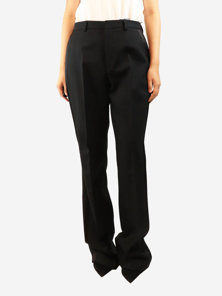 Black wool wide leg trousers - size UK 16 product image