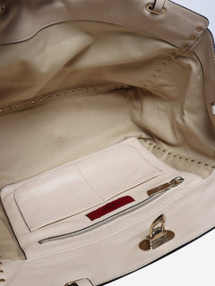 Cream Rockstud leather shoulder bag Shoulder bags Valentino 
