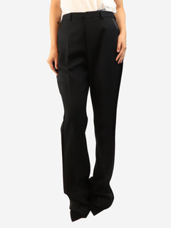 Black wool wide leg trousers - size UK 16 Trousers Saint Laurent 