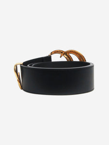 Gucci Black GG textured leather belt