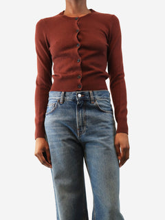 Dark brown puff-sleeved jumper - size XS Knitwear Paige 