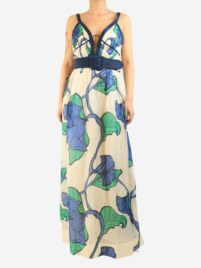 Blue ivy floral gown - size UK 10 Dresses Rebecca Vallance 