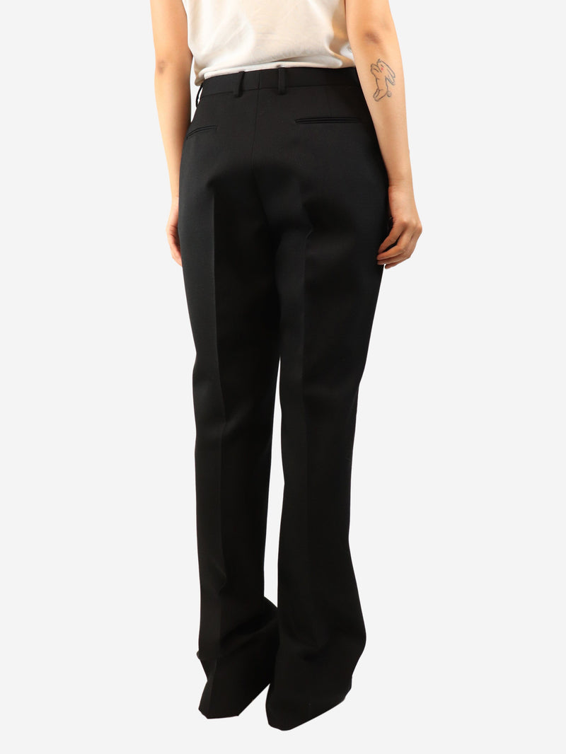 Black wool wide leg trousers - size UK 16 Trousers Saint Laurent 