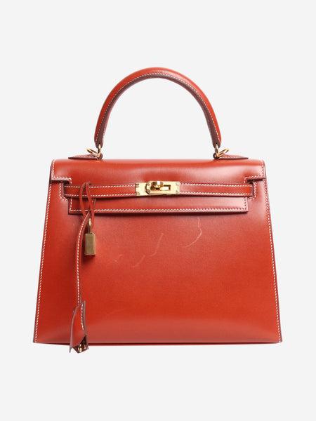Brique Kelly 25 bag in Box Calf leather alternate image
