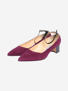 Manolo Blahnik Black and purple suede colour-block pumps - size EU 38