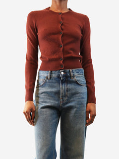 Dark brown puff-sleeved jumper - size XS Knitwear Paige 