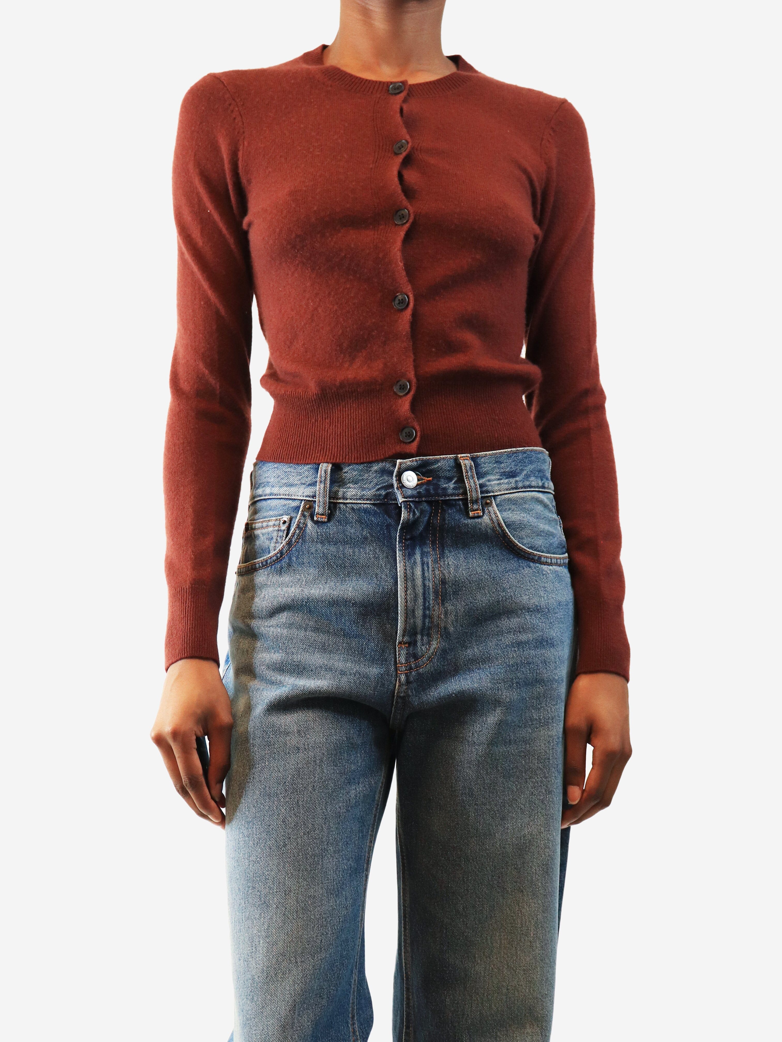 Dark brown puff-sleeved jumper - size XS Knitwear Paige 