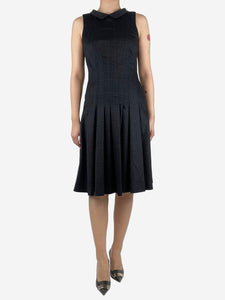 Oscar De La Renta Grey sleeveless cashmere midi dress - size UK 8