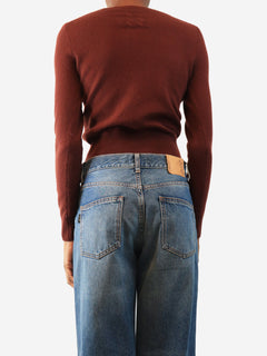 Dark brown puff-sleeved jumper - size XS Knitwear Paige 
