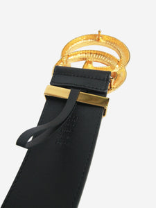 Gucci Black GG textured leather belt