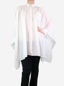 Hermes White cotton flowy shirt - size UK 10