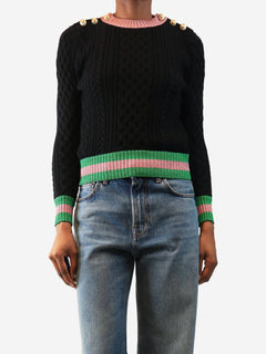 Black wool cable-knit jumper - size XS Knitwear Gucci 