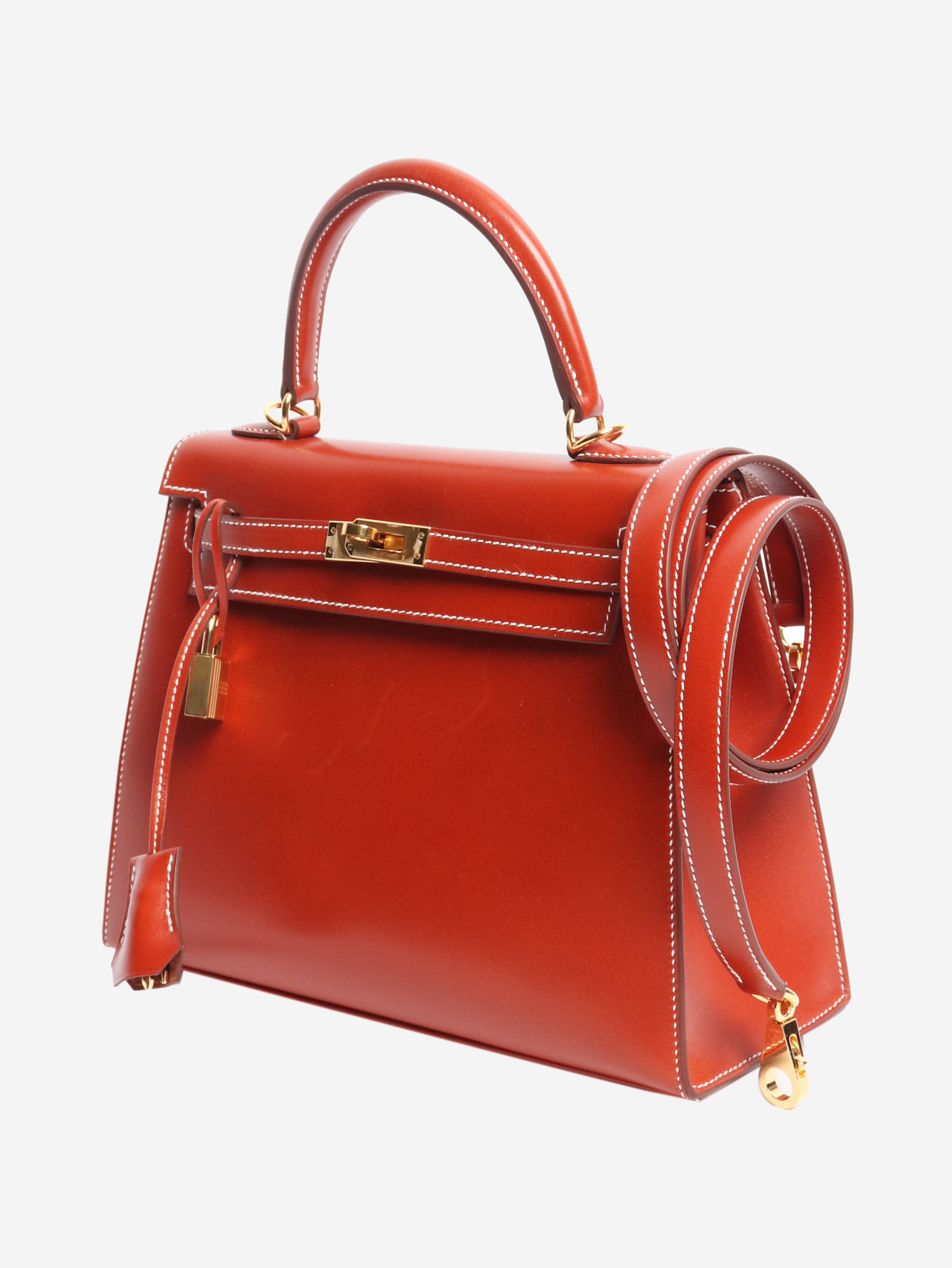 Brique Kelly 25 bag in Box Calf leather Shoulder bags Hermes 