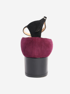 Manolo Blahnik Black and purple suede colour-block pumps - size EU 38
