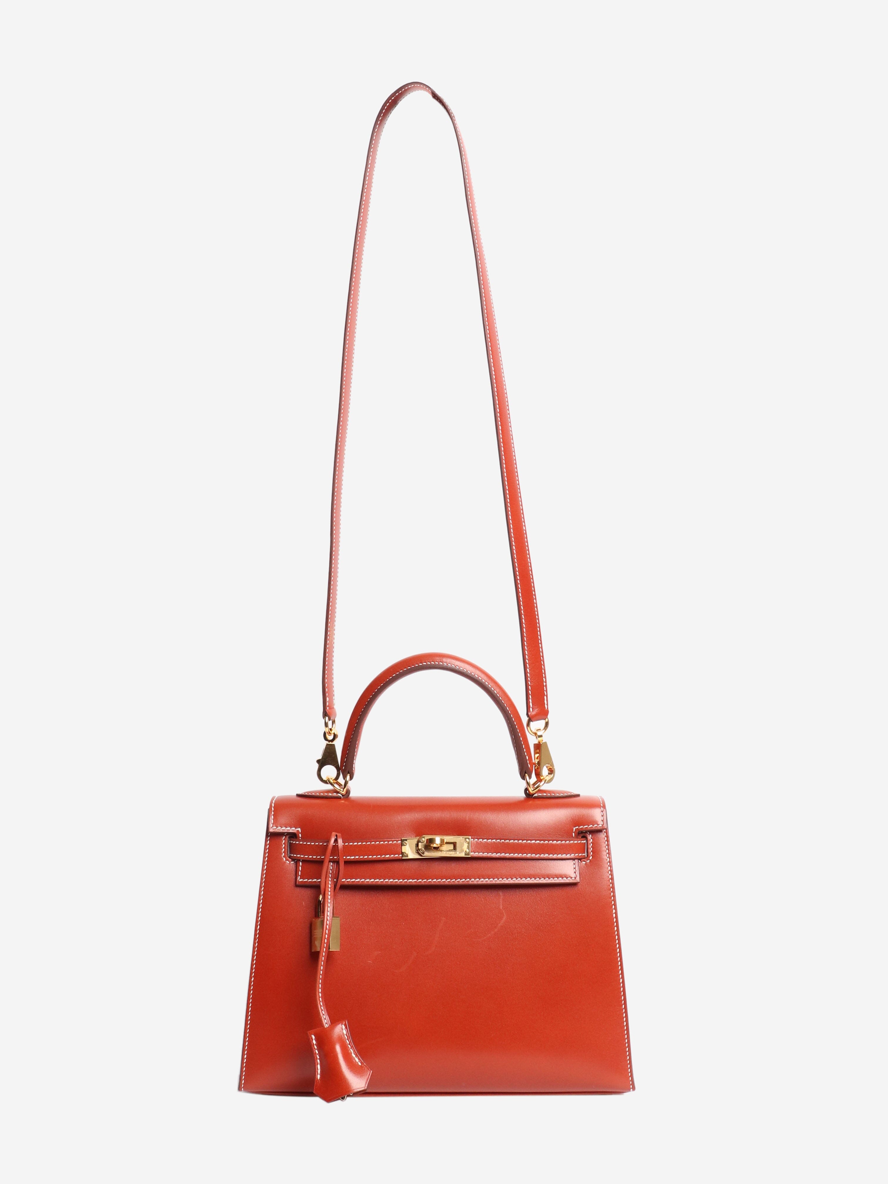 Brique Kelly 25 bag in Box Calf leather Shoulder bags Hermes 