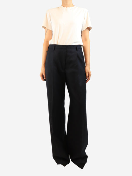 Navy wool trousers - size UK 10 alternate image