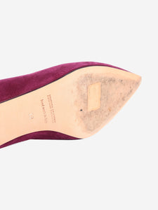 Manolo Blahnik Black and purple suede colour-block pumps - size EU 38