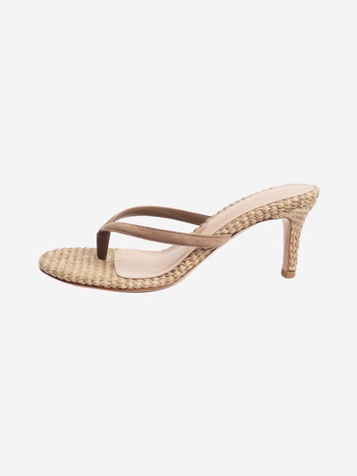 Beige Calypso raffia thong sandals - size EU 38.5 Heels Gianvito Rossi 