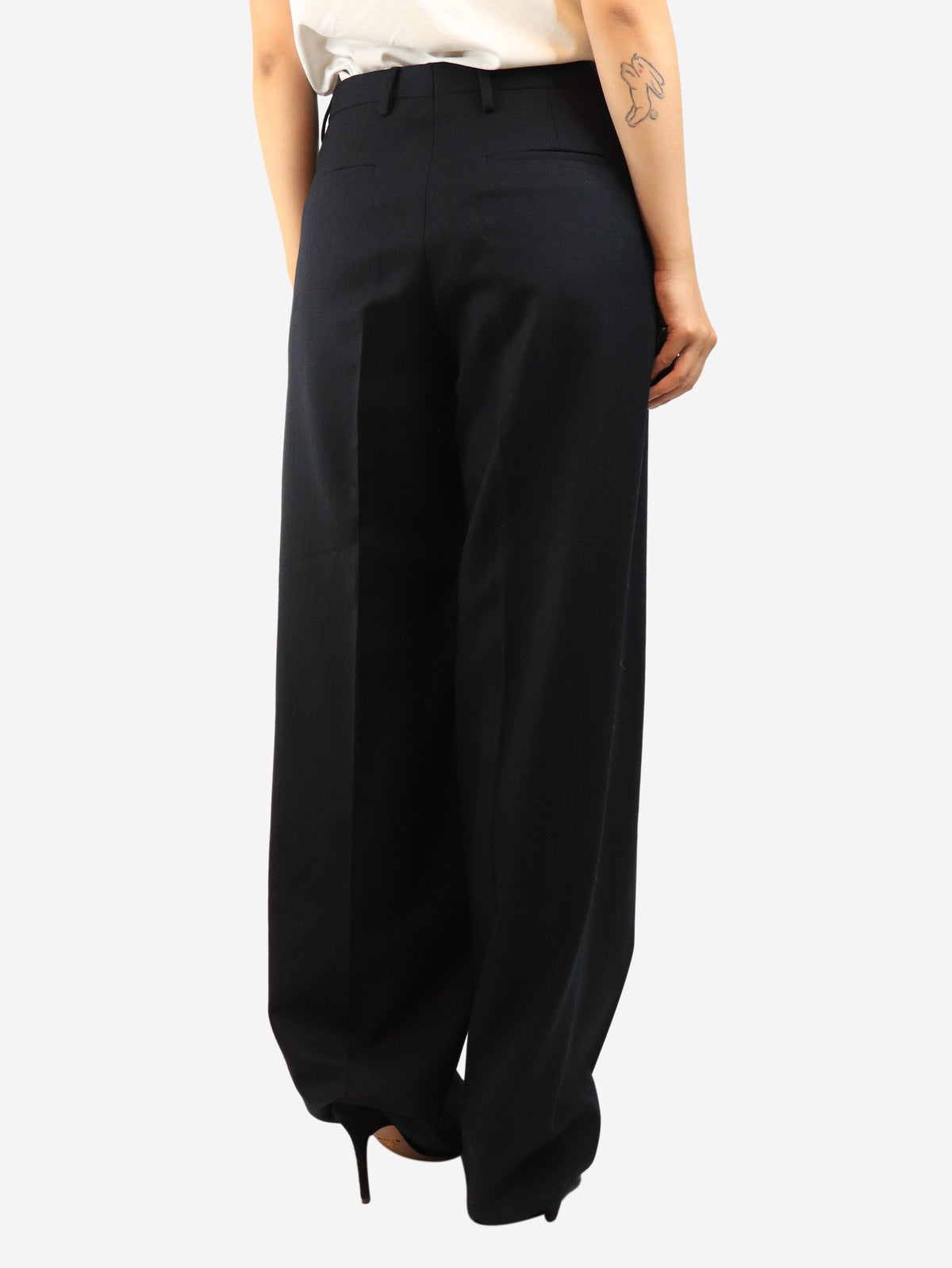 Navy wool trousers - size UK 10 Trousers Dries Van Noten 