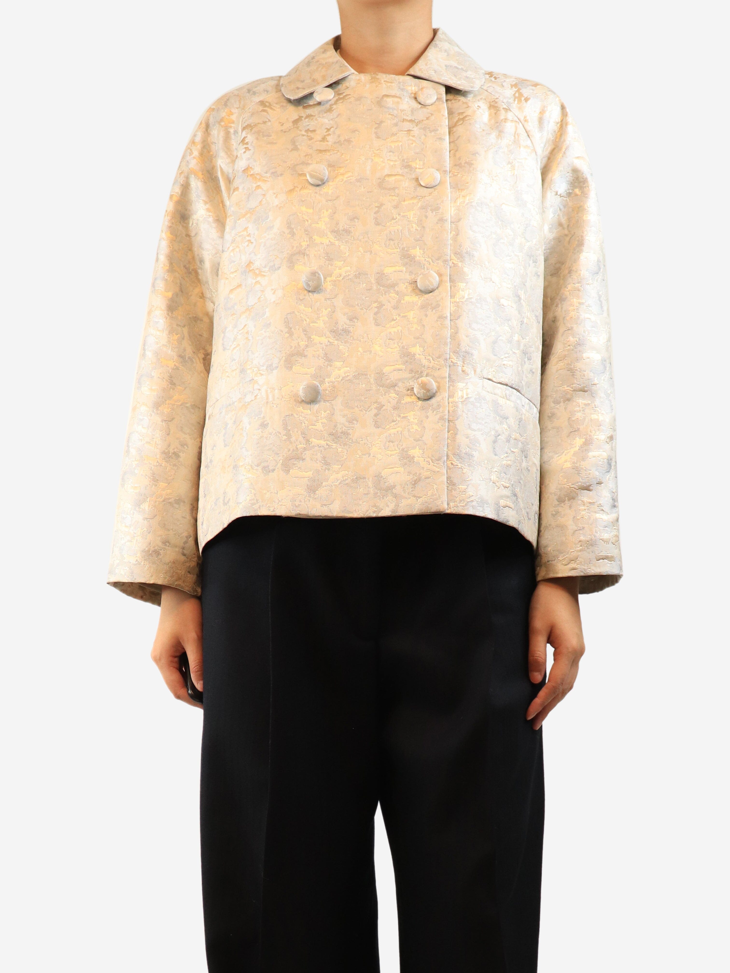 Neutral jacquard boxy jacket - size M Coats & Jackets Wiggy Kit 