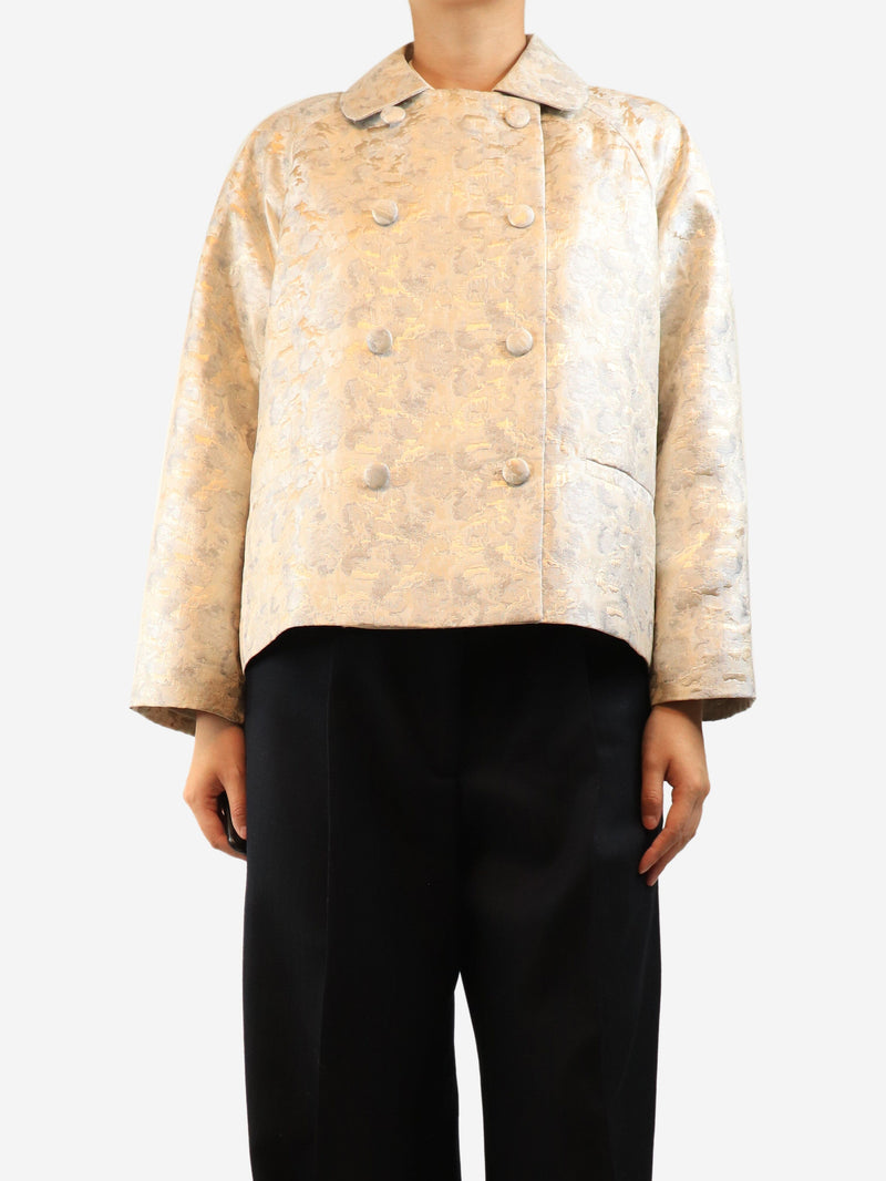 Neutral jacquard boxy jacket - size M Coats & Jackets Wiggy Kit 