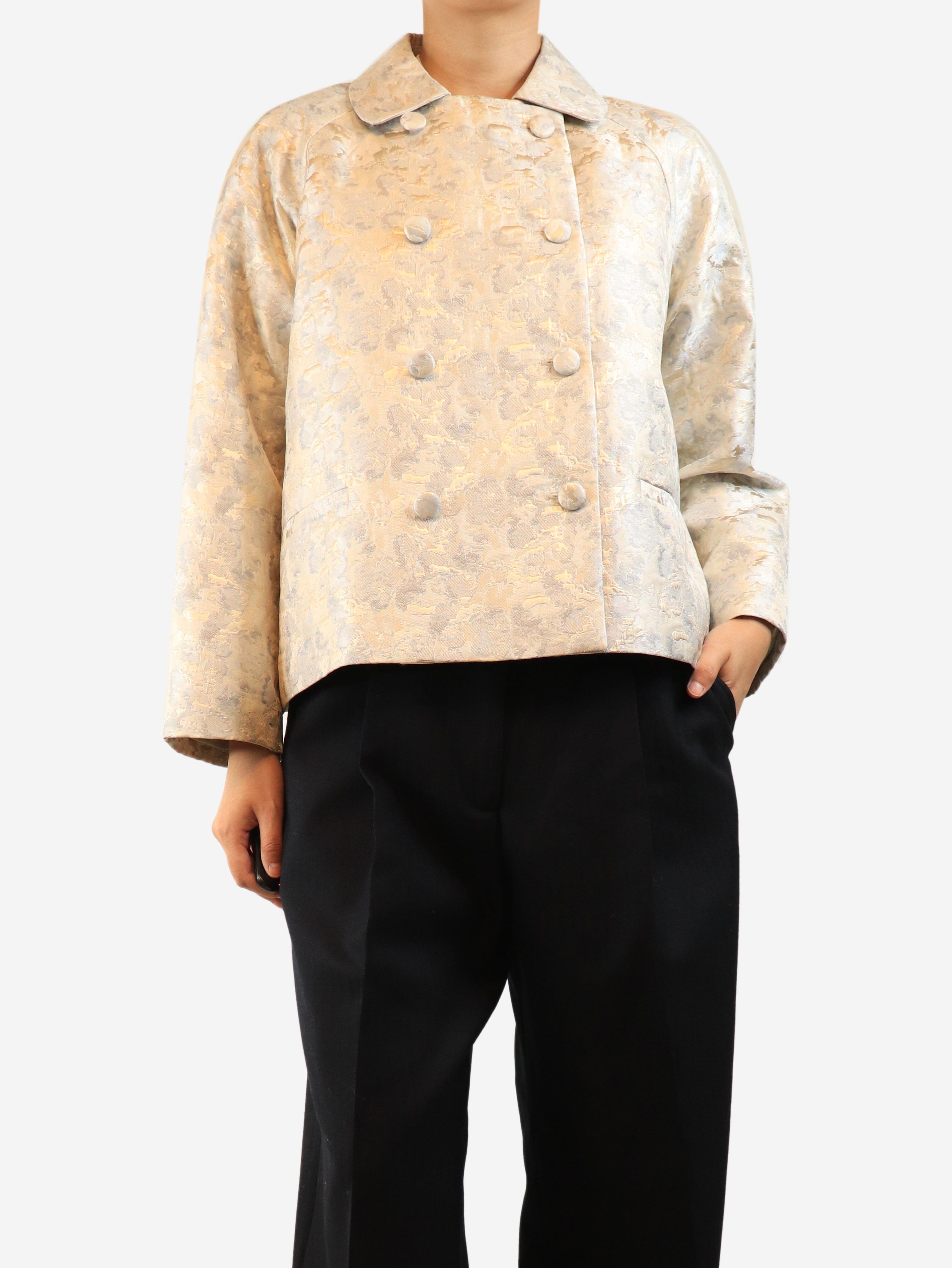 Neutral jacquard boxy jacket - size M Coats & Jackets Wiggy Kit 