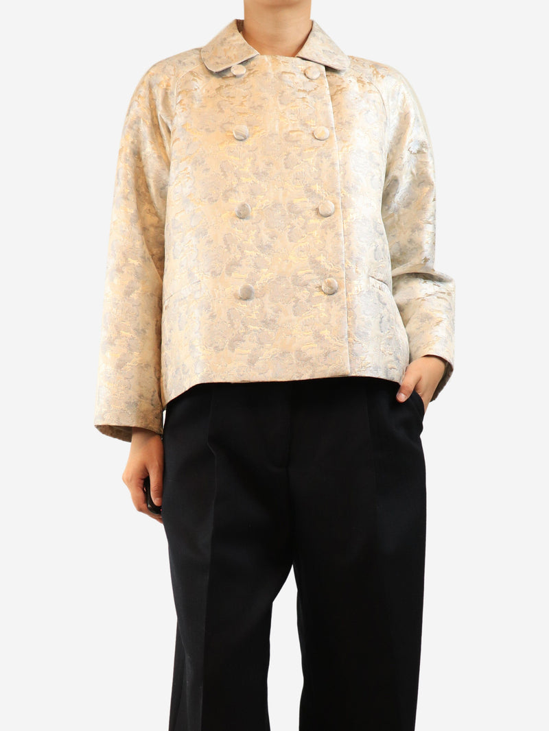 Neutral jacquard boxy jacket - size M Coats & Jackets Wiggy Kit 