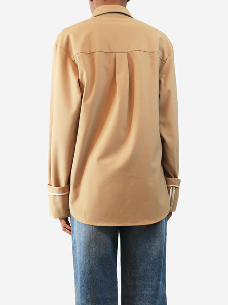 Neutral wool-blend shirt - size XS alternate image