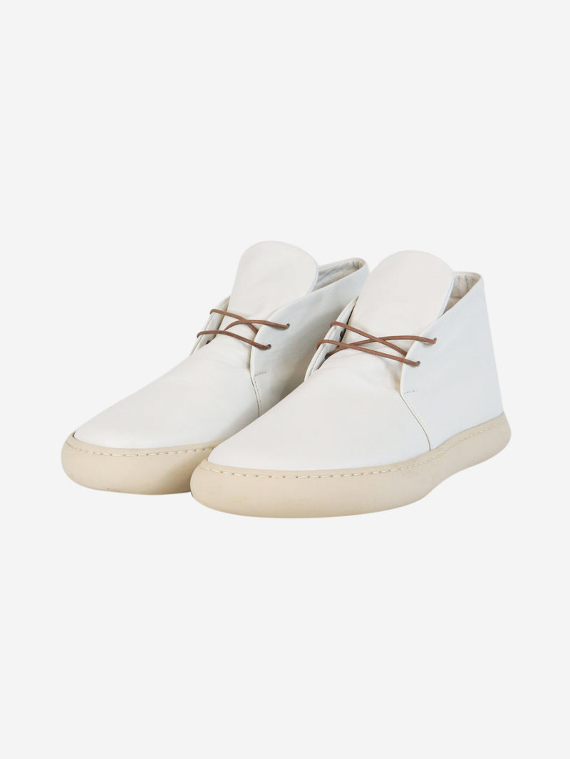 White leather lace-up shoes - size EU 39 Flat Shoes Fausto Santini 
