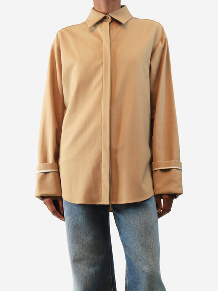 Neutral wool-blend shirt - size XS product image