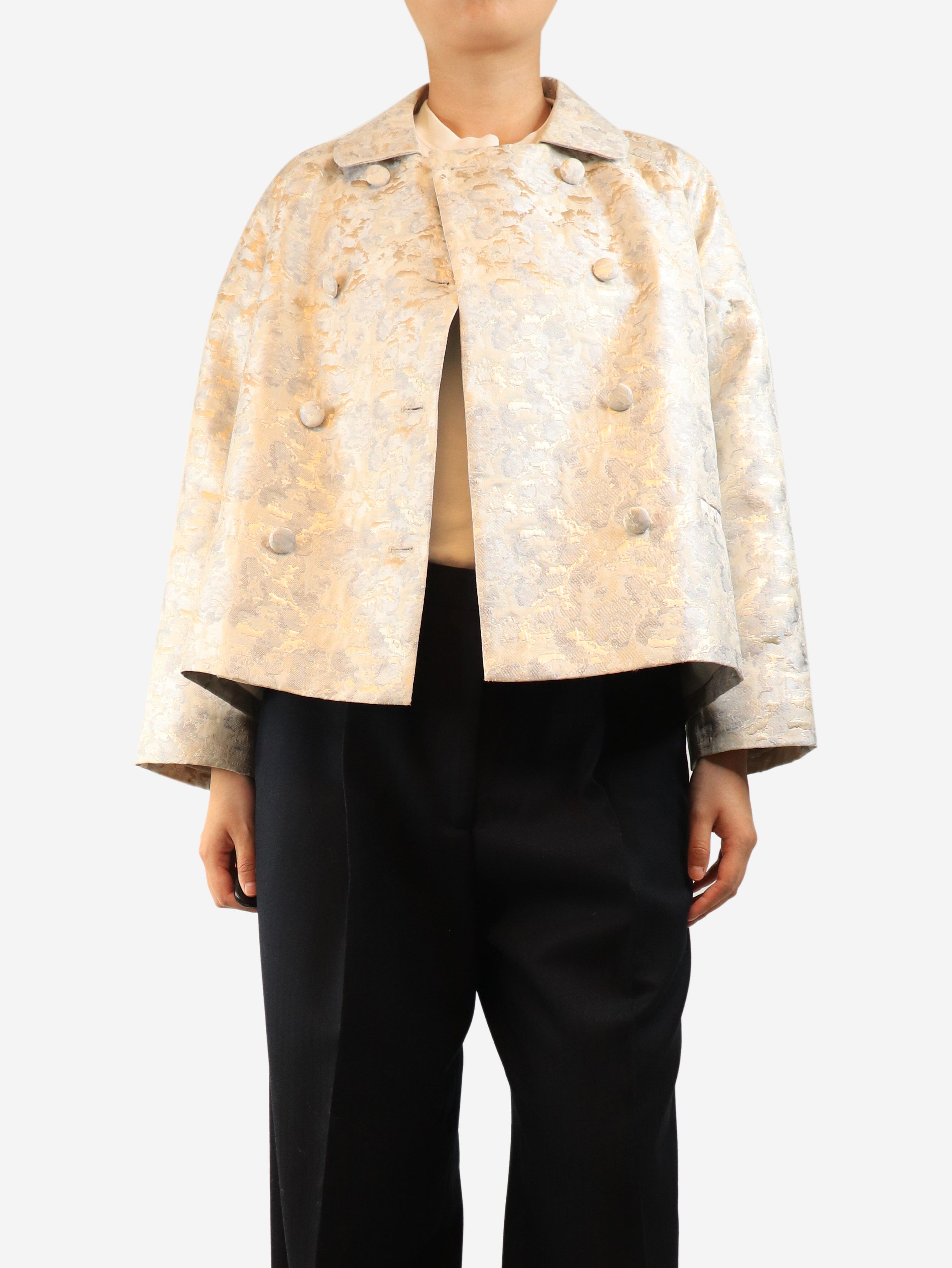 Neutral jacquard boxy jacket - size M Coats & Jackets Wiggy Kit 