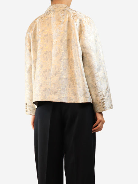 Neutral jacquard boxy jacket - size M alternate image