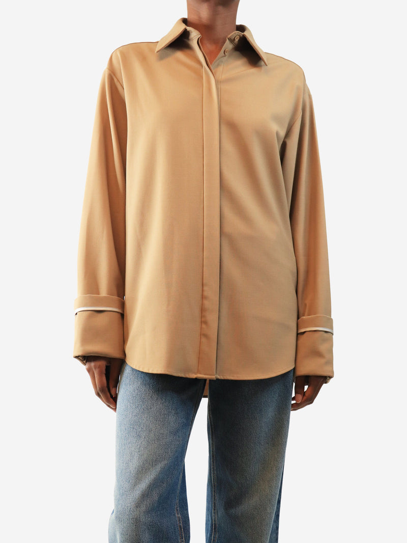 Neutral wool-blend shirt - size XS Tops Sir 
