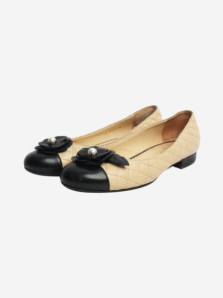 Beige leather quilted ballet flats - size EU 39 alternate image