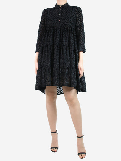 Black polka dot dress - size UK 8 Dresses Maje 