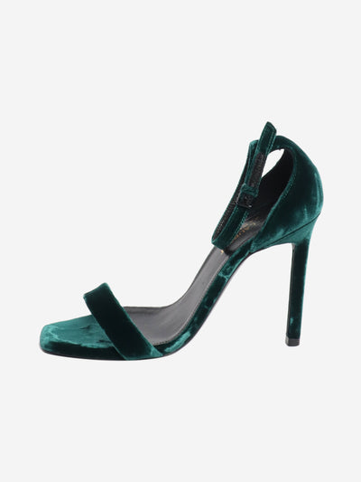 Dark green velvet sandal heels - size EU 36.5 Heels Saint Laurent 
