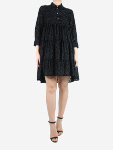 Maje Black polka dot dress - size UK 8
