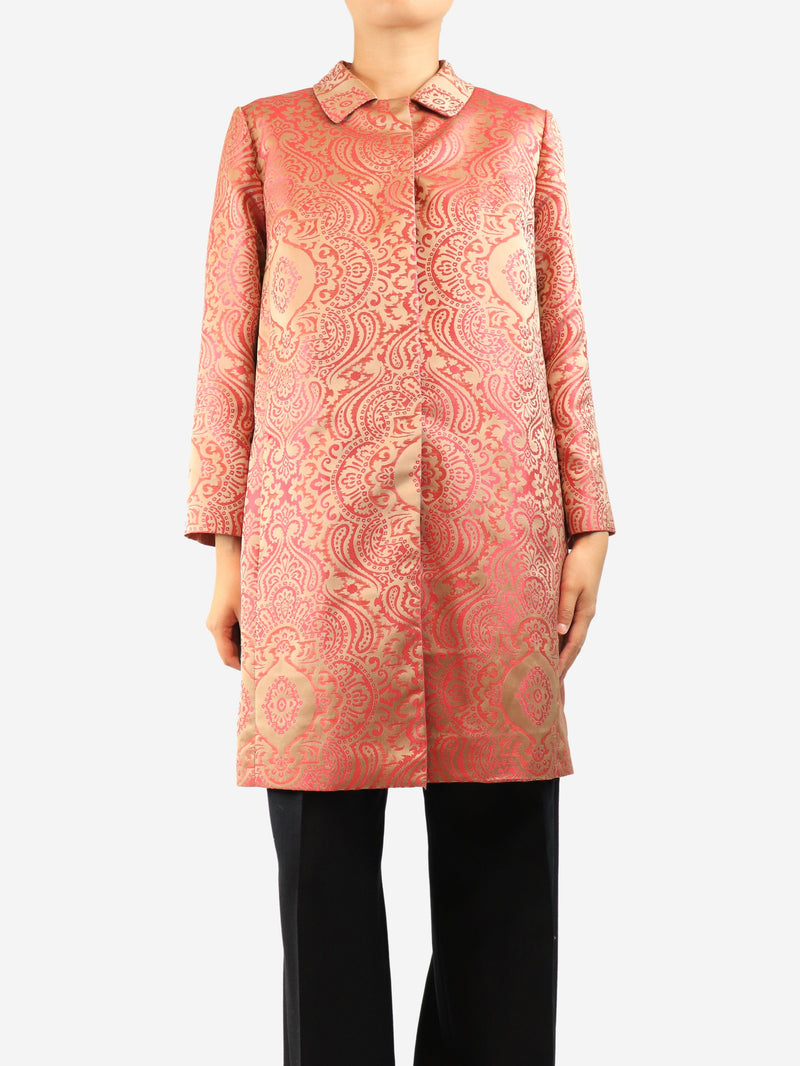 Pink jaquard button up jacket - size UK 12 Coats & Jackets Weekend Max Mara 