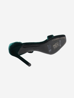 Dark green velvet sandal heels - size EU 36.5 Heels Saint Laurent 