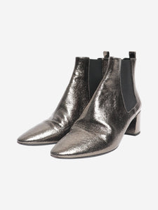 Saint Laurent Dark green Loulou metallic ankle boot - size EU 38.5