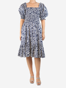 Polo Ralph Lauren Blue shirred midi dress - size S