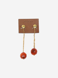 Marni Orange drop clip earrings