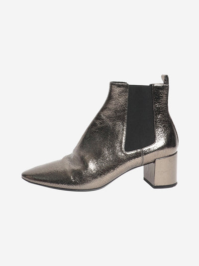 Dark green Loulou metallic ankle boot - size EU 38.5 Heels Saint Laurent 