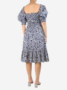 Polo Ralph Lauren Blue shirred midi dress - size S