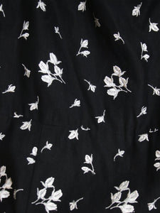 Erdem Black wide-neck floral embroidered dress - size UK 16