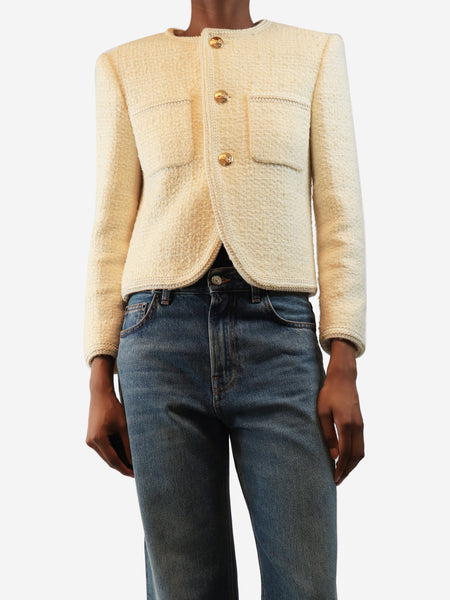 Cream tweed jacket - size UK 8 product image
