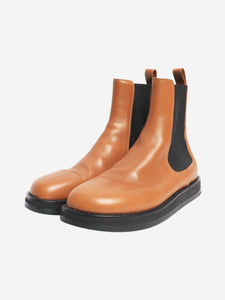 The Row Tan Gaia leather gored boots - size EU 38.5