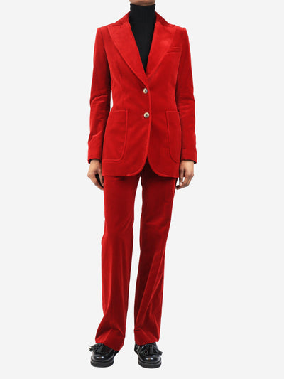 Red velvet suit - size UK 8 Sets Bella Freud 