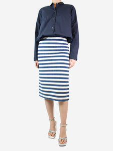 Prada Blue and white denim striped skirt - size UK 8