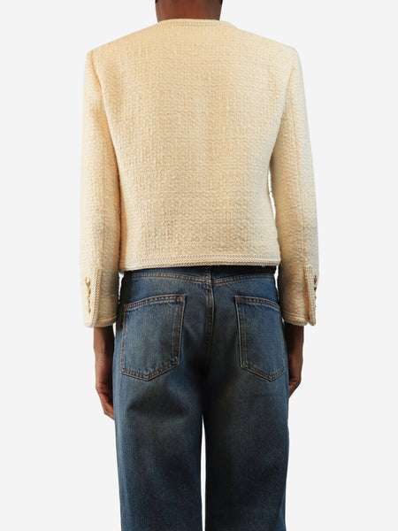 Cream tweed jacket - size UK 8 alternate image
